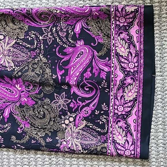 Briggs New York Purple and Black Paisley Skirt Size 10 Vtg Vintage - Picture 5 of 9
